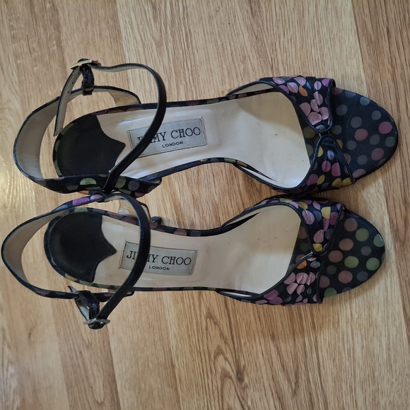 SOLD DO NOT BUY Jimmy Choo Vintage Polka Dot Sandals - Ratti Dot - Picture 3 of 7